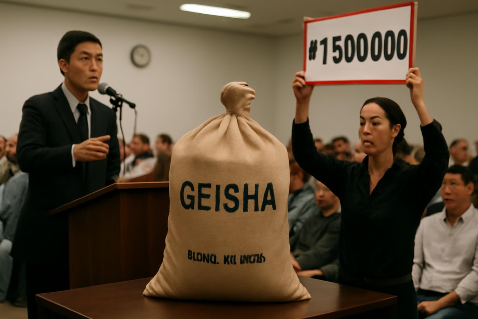 Ilustração sobre Leilão no Japão: Geisha de Carmo de Minas equivale a R$ 134,6 mil por saca