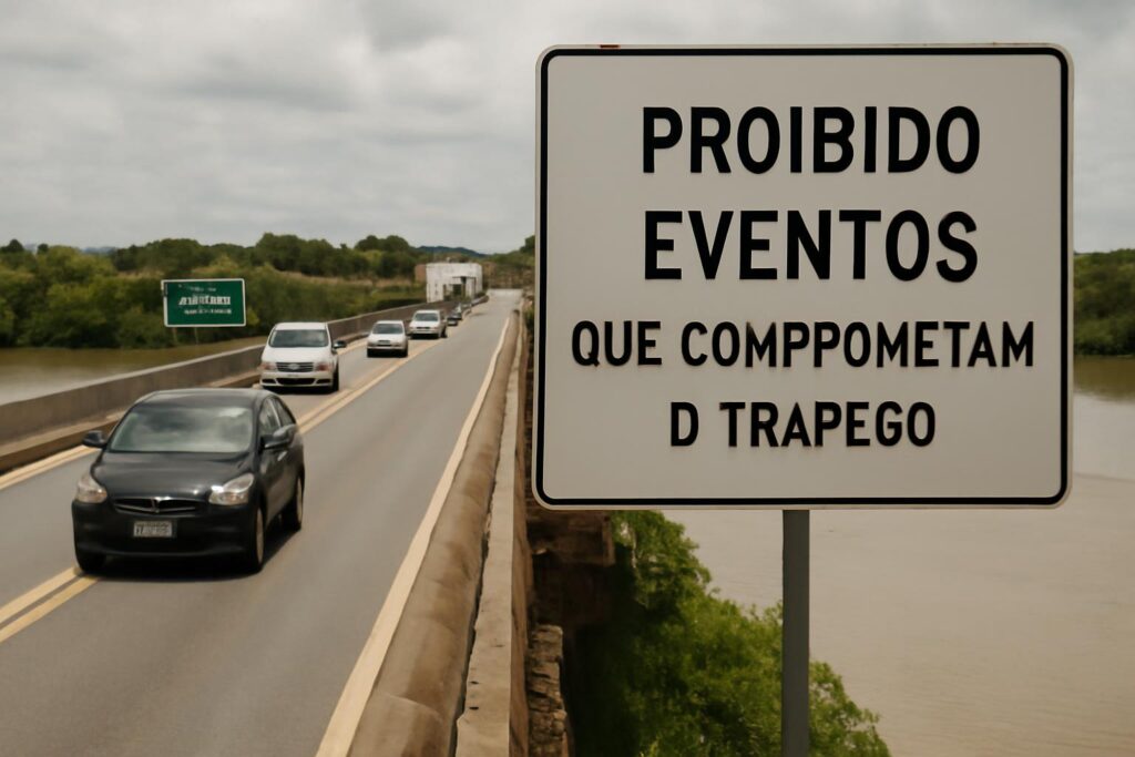 Ilustração sobre Judicial proíbe eventos que comprometam tráfego na ponte sobre o Rio Itacaiúnas (BR-230/PA)