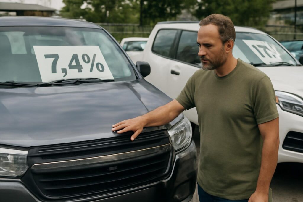 Ilustração sobre Preços de picapes usadas recuam até 7,4% e reduzem vantagem na troca por nova
