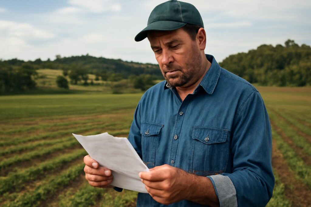 Ilustração sobre Produtor de Santa Catarina consegue liminar que suspende cobrança de dívida rural de R$ 2 milhões