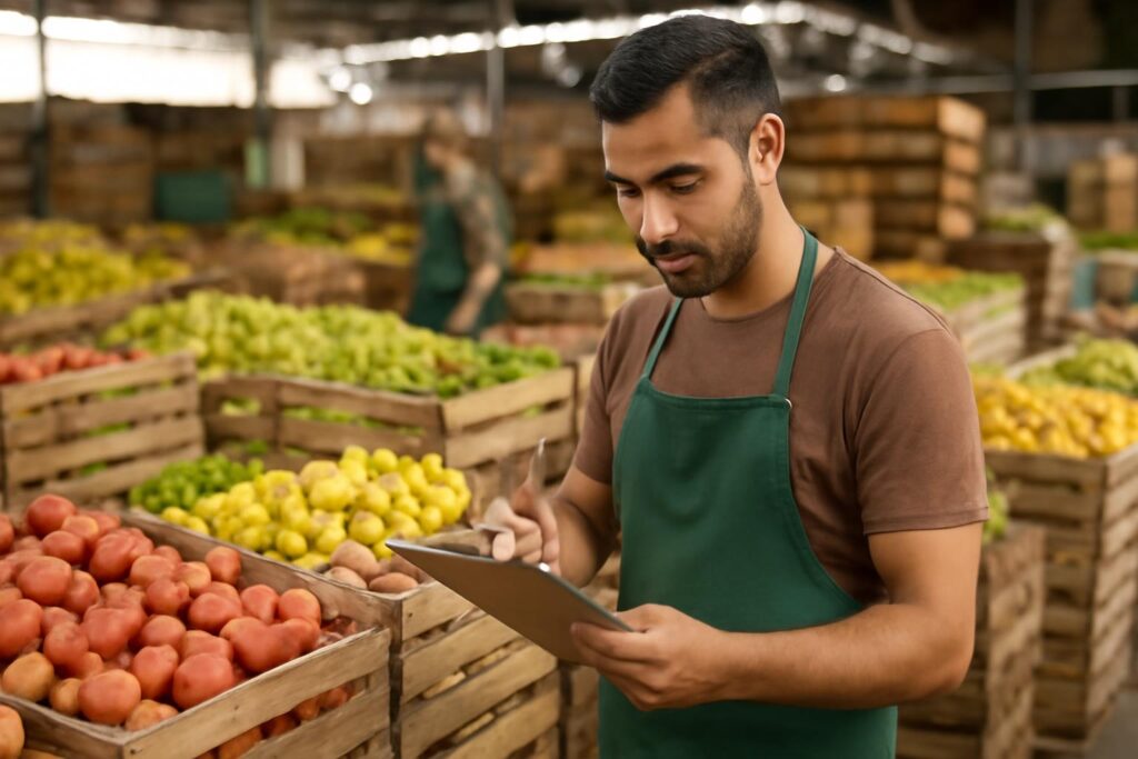 Ilustração sobre Exportações de frutas crescem 8% em receita no 3º trimestre de 2026; volume recua 7,5%