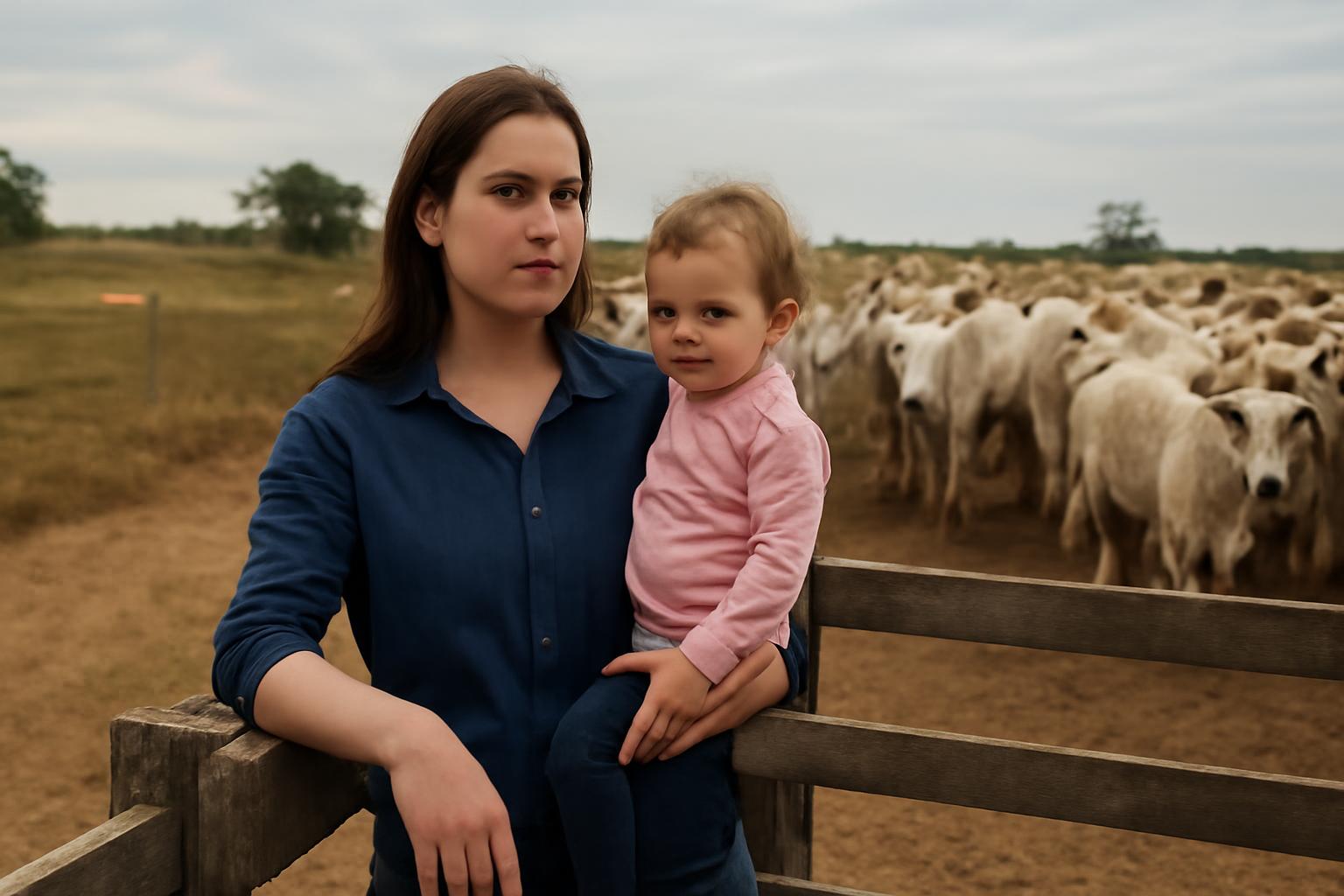 Ilustração sobre Com 24 anos, Maísa Rossoni cuida de cerca de 1.000 cabeças, cria a filha e mostra rotina no campo