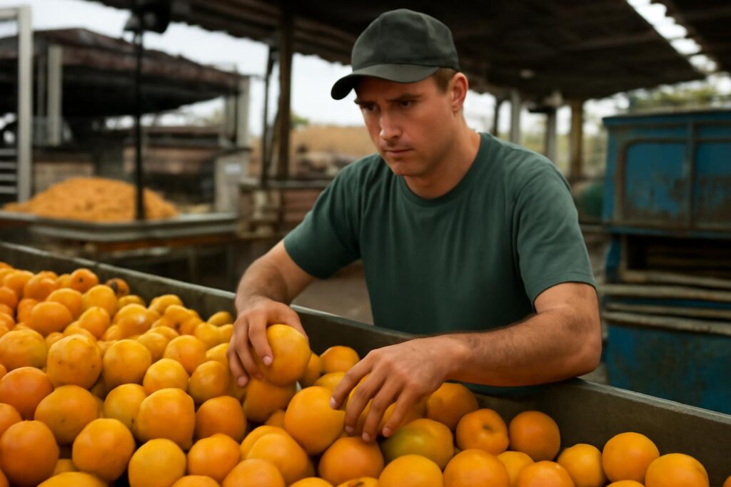 Ilustração sobre Indústrias reduzem compras spot e pressionam cotações da laranja