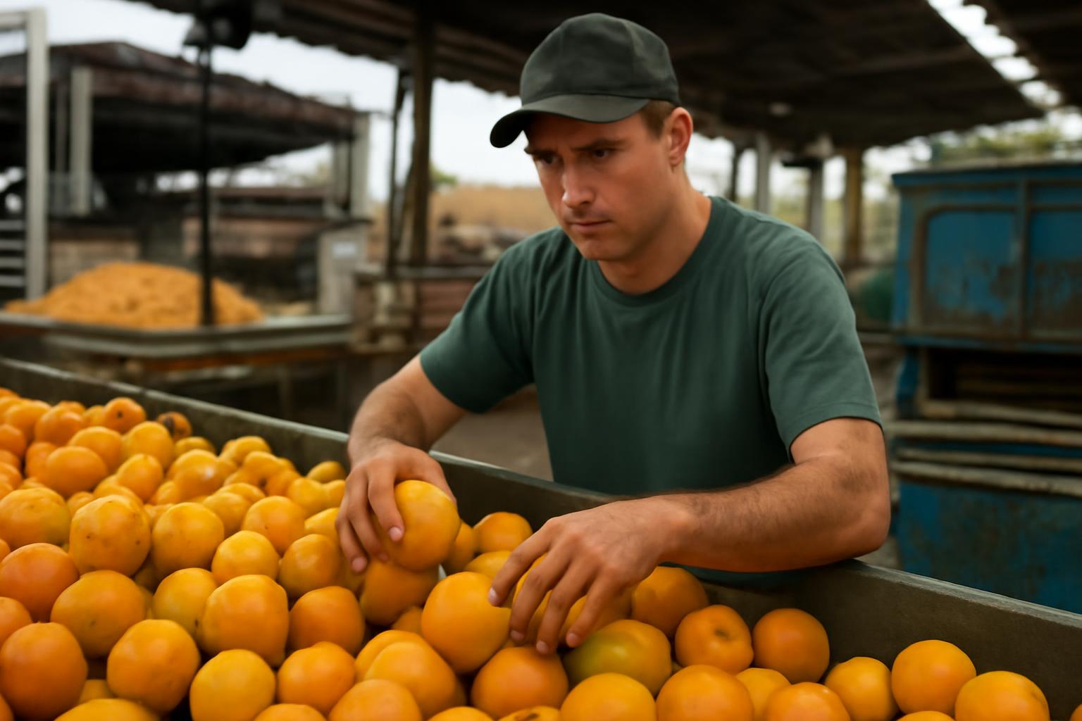 Ilustração sobre Indústrias reduzem compras spot e pressionam cotações da laranja