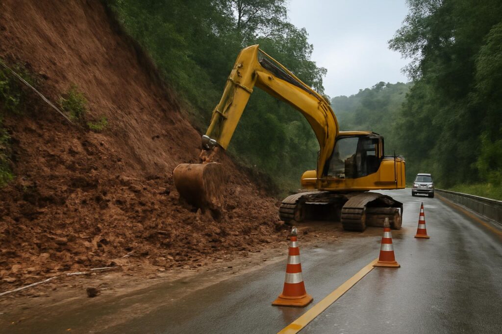 Ilustração sobre DNIT alerta para interdição total na BR-476, km 15, em Adrianópolis (PR)