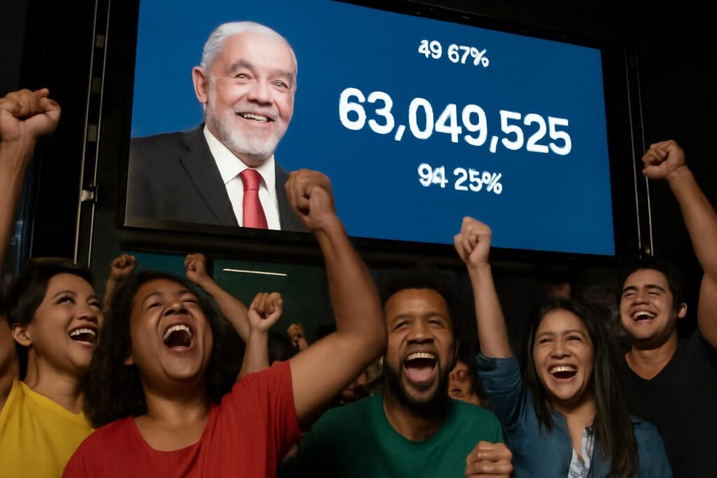 Ilustração sobre Lula é reeleito com 63 milhões de votos e conquista quarto mandato