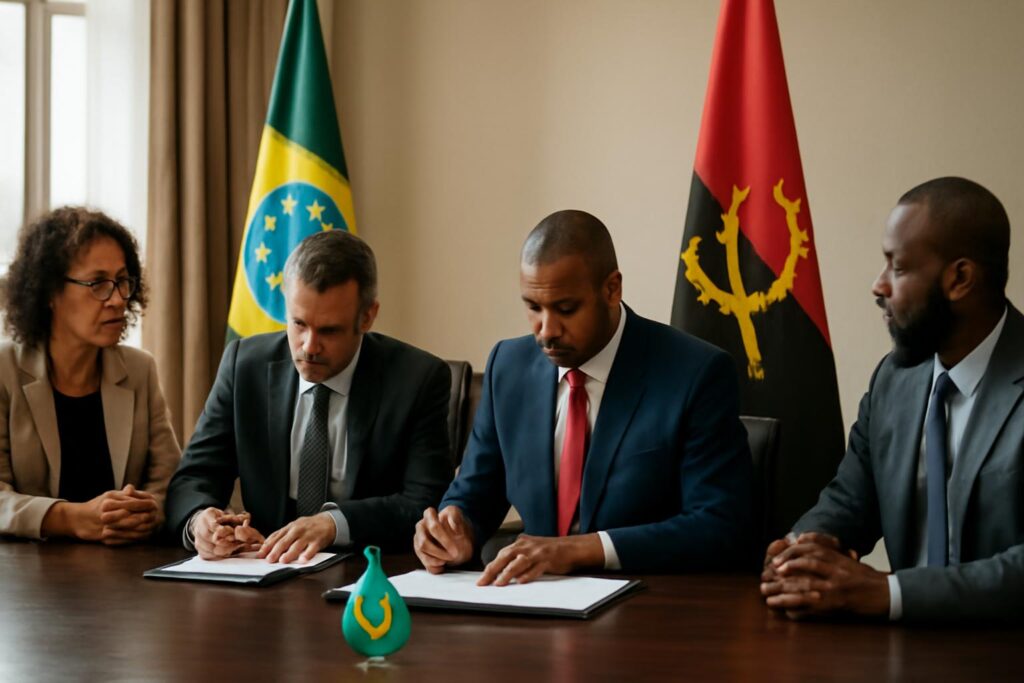 Ilustração sobre Projeto Terra Lunda avança após reuniões entre Brasil e Angola