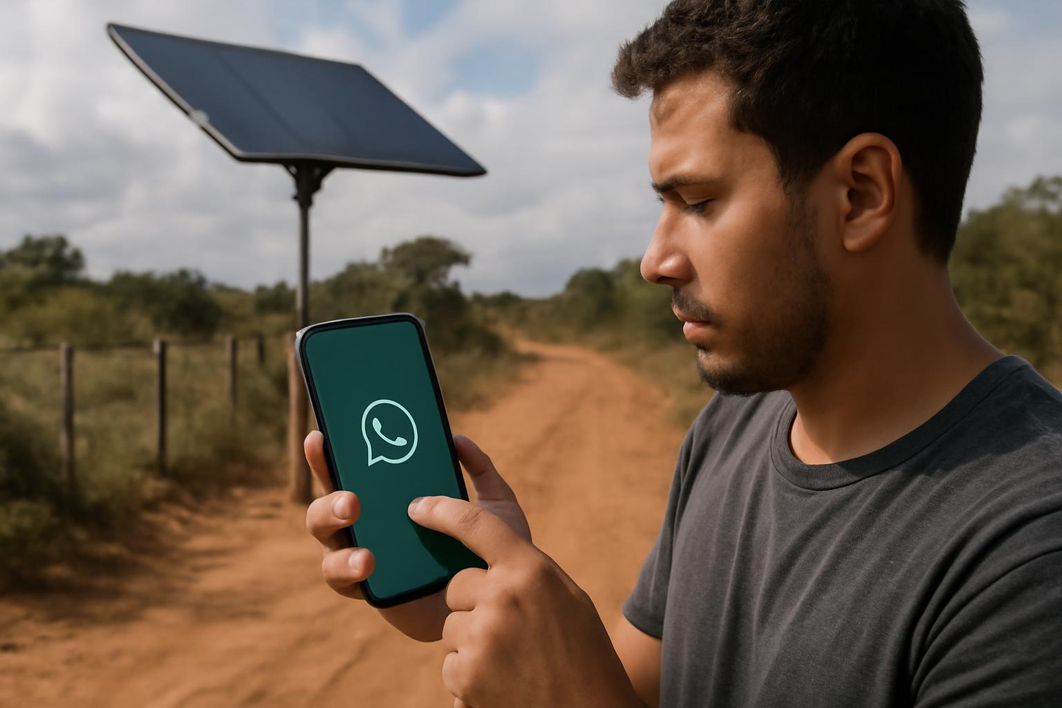 Ilustração sobre Vivo lança conexão direta com Starlink no celular e leva WhatsApp a áreas sem sinal