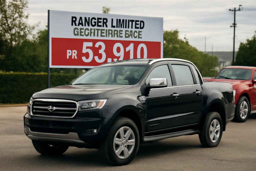 Ilustração sobre Ranger Limited V6 aparece com desconto de R$ 53,9 mil e reaviva disputa com a Hilux