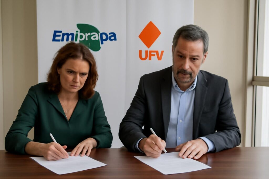 Ilustração sobre Embrapa e UFV formalizam acordo para pesquisa em economia criativa no meio rural