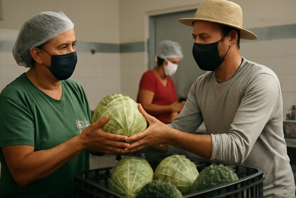 Ilustração sobre Articulação entre produtores e cozinhas solidárias reforça segurança alimentar no DF