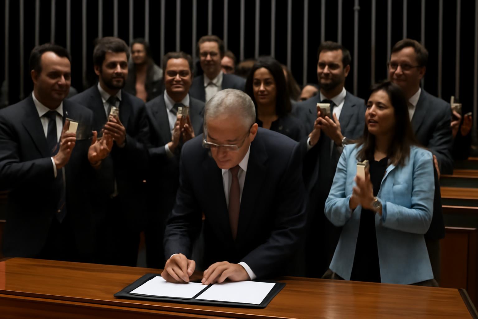Ilustração sobre Congresso promulga emenda que acaba com a escala 6×1; 5×2 começa em 60 dias