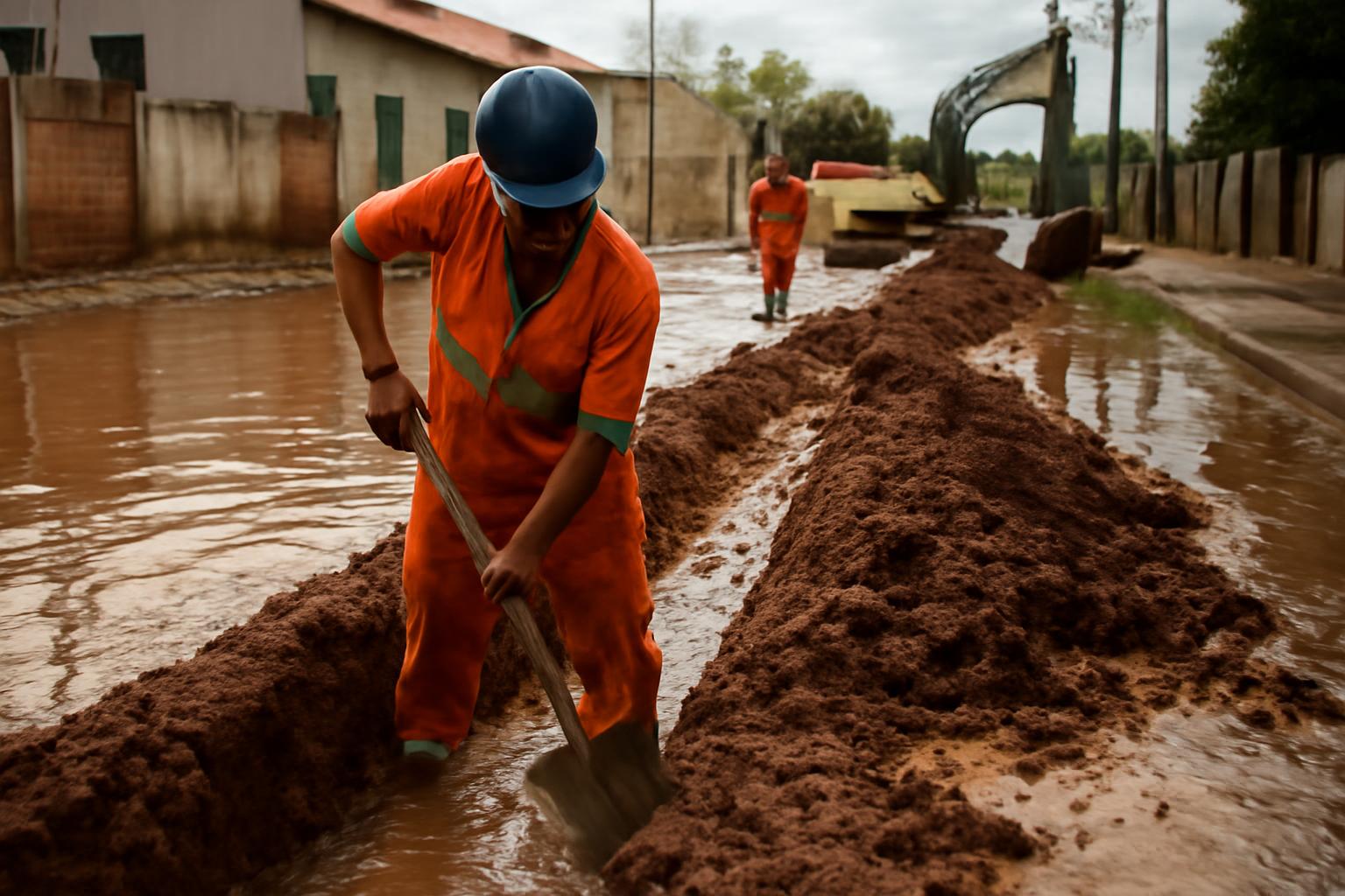 Ilustração sobre Prefeitura de Sidrolândia autoriza drenagem emergencial após 371,8 mm de chuva