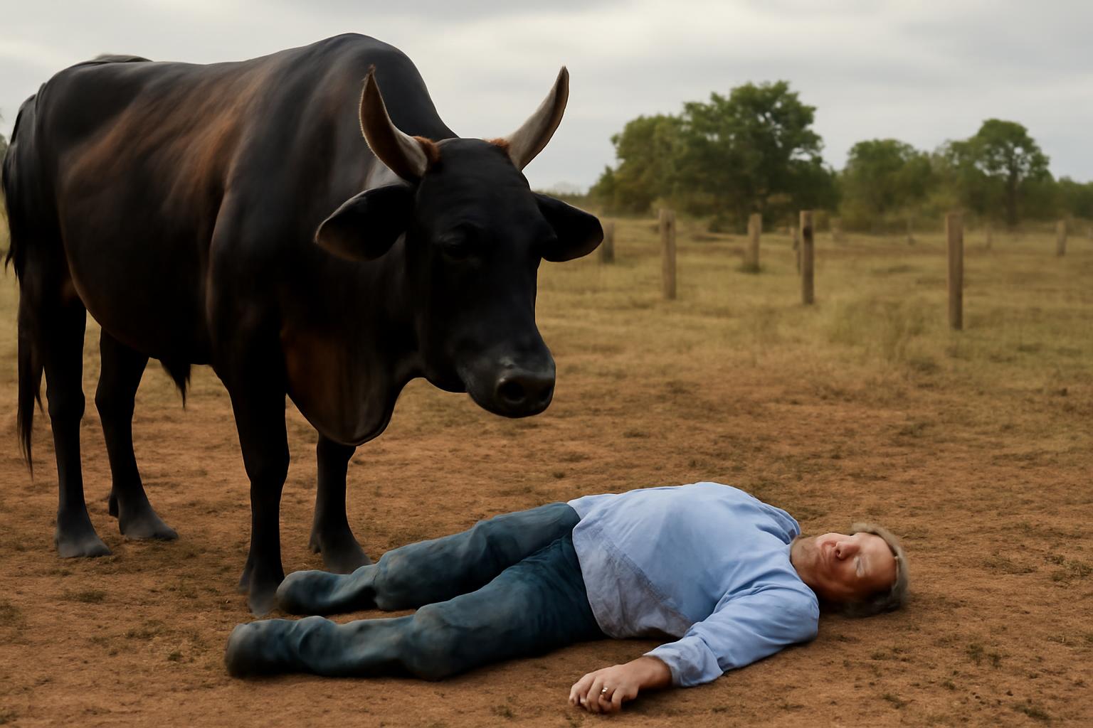 Ilustração sobre Advogado morre após ser pisoteado por boi durante manejo em Serranópolis (GO)